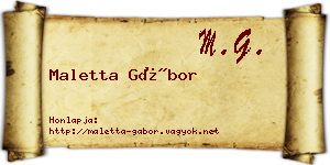 Maletta Gábor névjegykártya